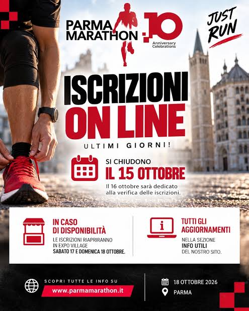 Parma Marathon 2026 Locandina Parma Marathon – 18 ottobre 2026